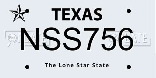 NSS756 Texas License Plate
