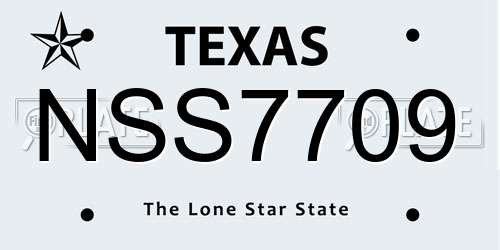 NSS7709 Texas License Plate