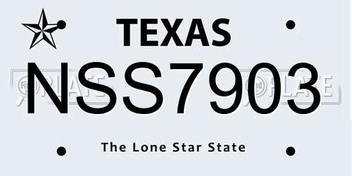 NSS7903 Texas License Plate