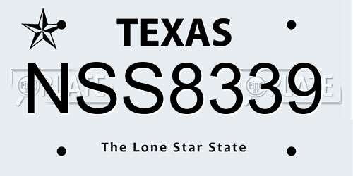 NSS8339 Texas License Plate