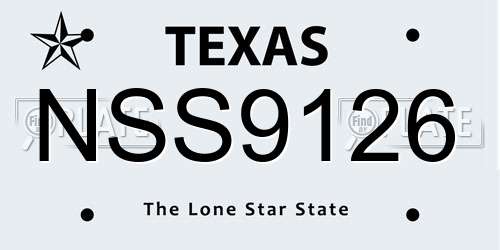 NSS9126 Texas License Plate