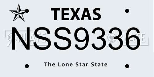 NSS9336 Texas License Plate