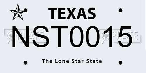 NST0015 Texas License Plate