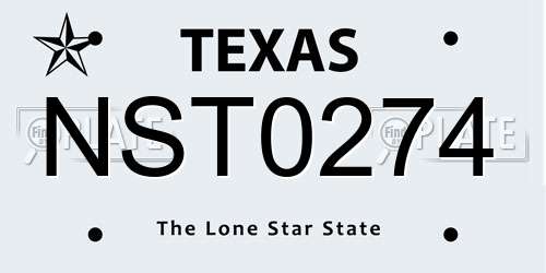 NST0274 Texas License Plate