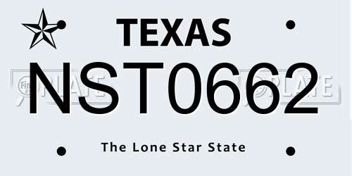 NST0662 Texas License Plate