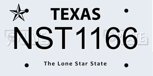 NST1166 Texas License Plate