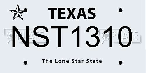 NST1310 Texas License Plate