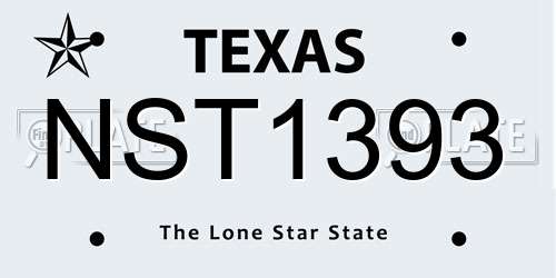 NST1393 Texas License Plate