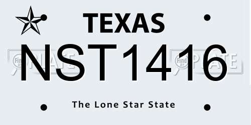 NST1416 Texas License Plate
