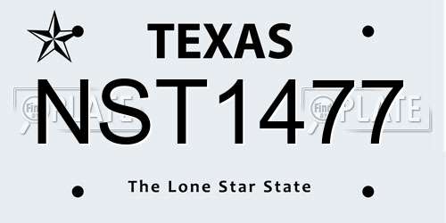 NST1477 Texas License Plate