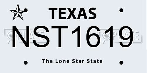 NST1619 Texas License Plate
