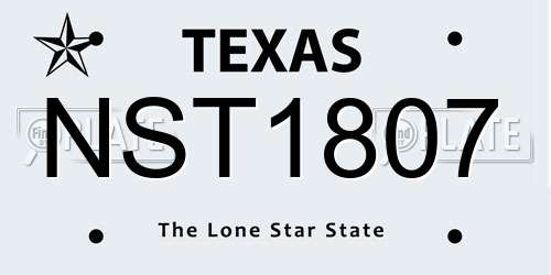NST1807 Texas License Plate