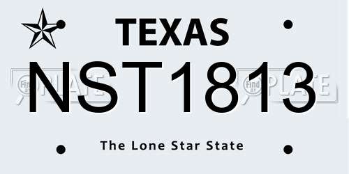 NST1813 Texas License Plate