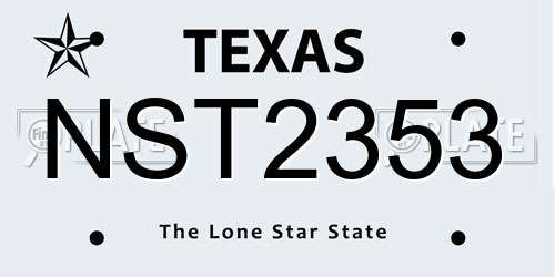 NST2353 Texas License Plate