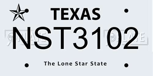 NST3102 Texas License Plate