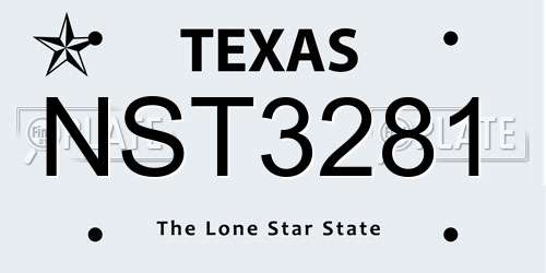 NST3281 Texas License Plate