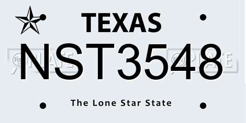 NST3548 Texas License Plate