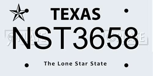 NST3658 Texas License Plate