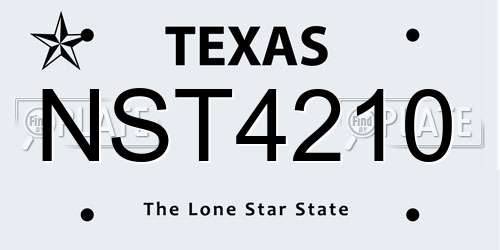 NST4210 Texas License Plate