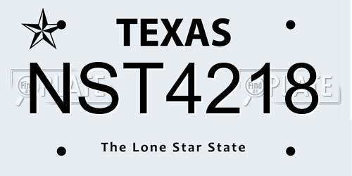 NST4218 Texas License Plate