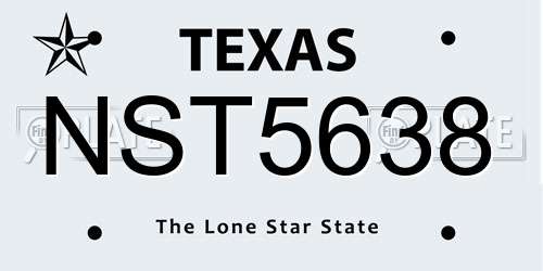 NST5638 Texas License Plate