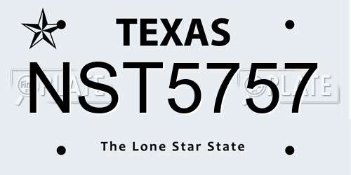 NST5757 Texas License Plate