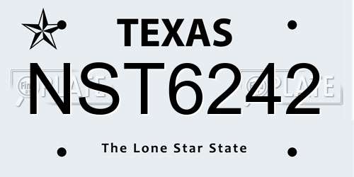 NST6242 Texas License Plate
