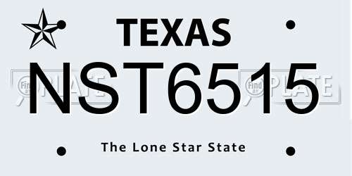 NST6515 Texas License Plate