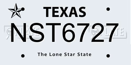 NST6727 Texas License Plate