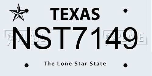 NST7149 Texas License Plate