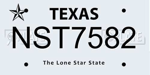 NST7582 Texas License Plate