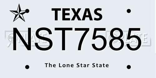 NST7585 Texas License Plate