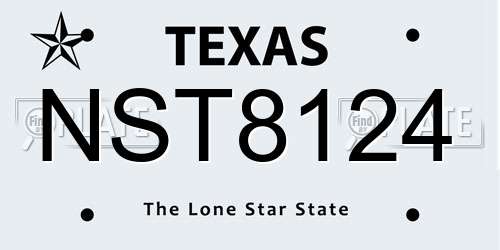 NST8124 Texas License Plate