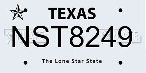 NST8249 Texas License Plate
