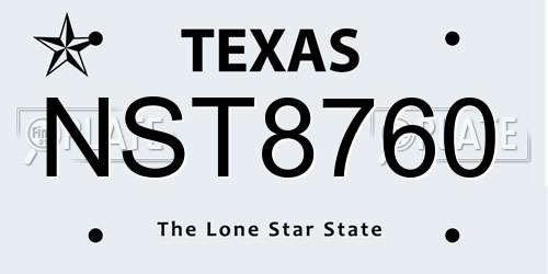 NST8760 Texas License Plate