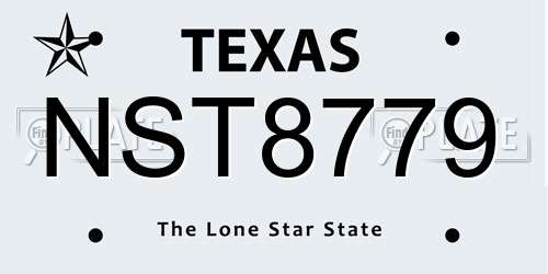 NST8779 Texas License Plate