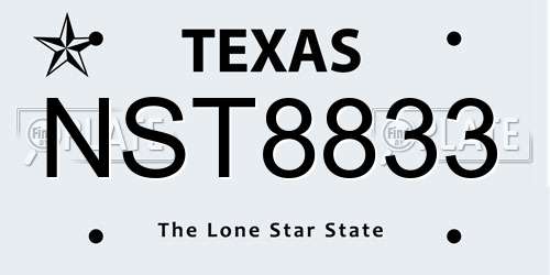 NST8833 Texas License Plate