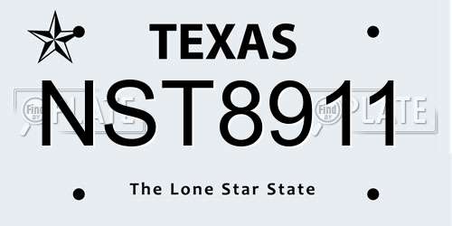 NST8911 Texas License Plate