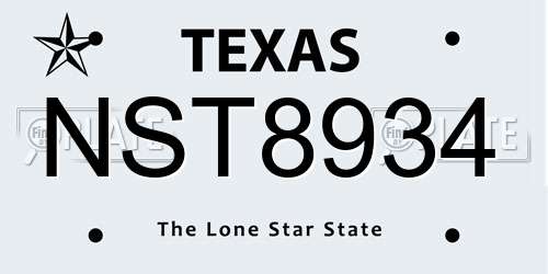 NST8934 Texas License Plate