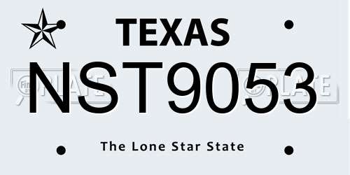 NST9053 Texas License Plate