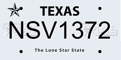 NSV1372 Texas License Plate