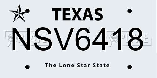 NSV6418 Texas License Plate