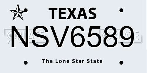 NSV6589 Texas License Plate