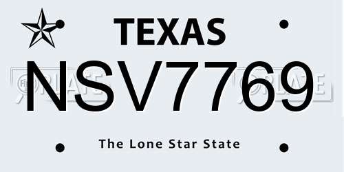 NSV7769 Texas License Plate