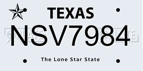 NSV7984 Texas License Plate