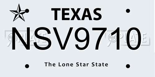 NSV9710 Texas License Plate