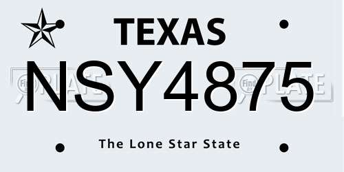 NSY4875 Texas License Plate