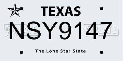 NSY9147 Texas License Plate