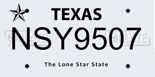 NSY9507 Texas License Plate