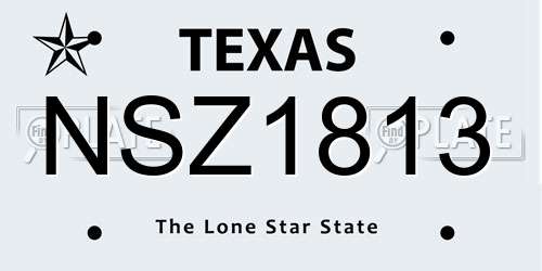 NSZ1813 Texas License Plate